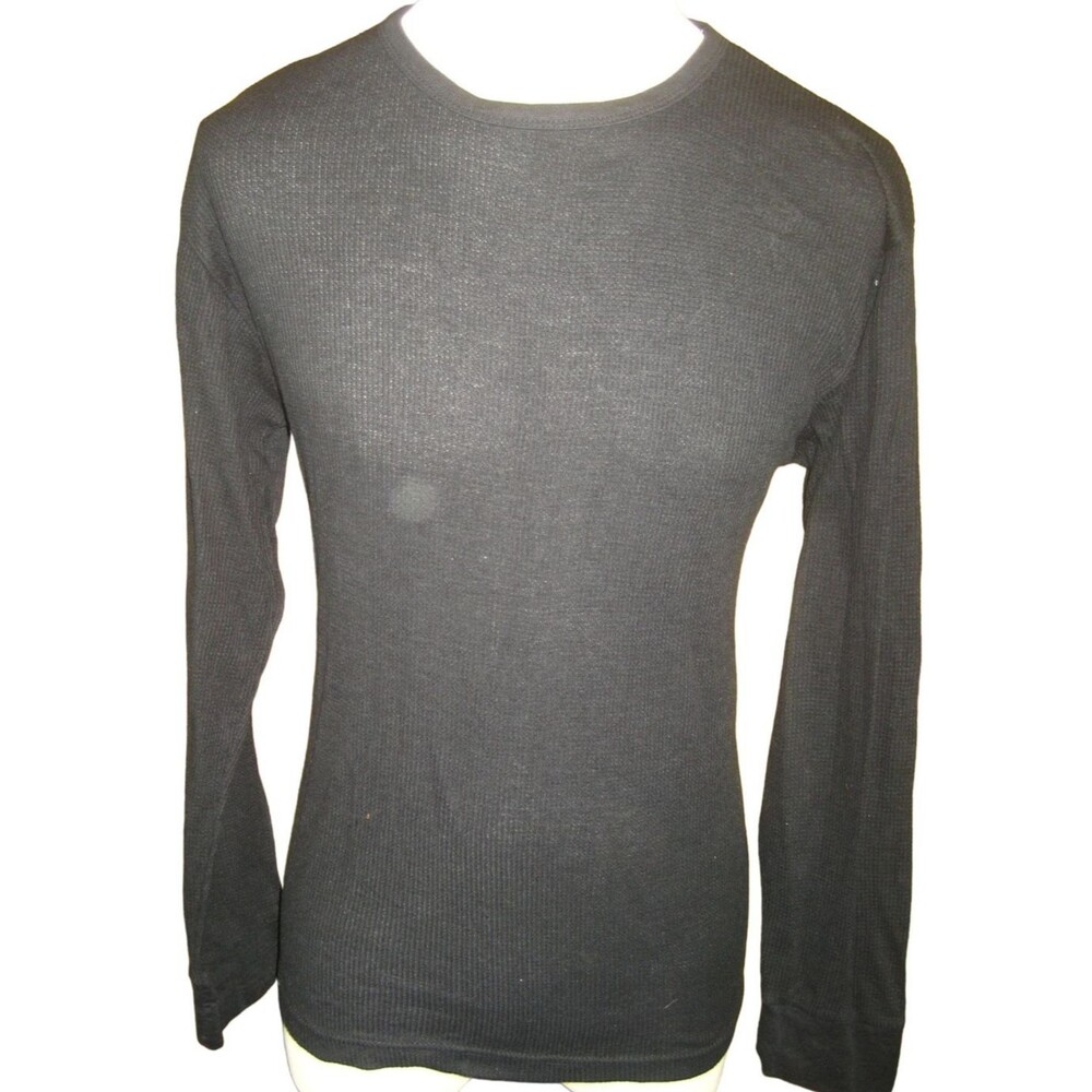 Mens Athletex Black Cotton Blend Base Layer Shirt sz Med